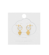 Estella Bartlett Gold Heart Padlock Engraved Hoop Earrings
